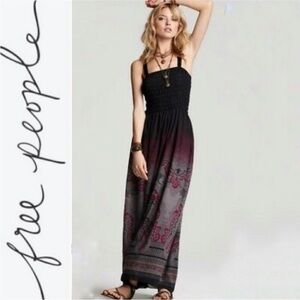 Free People Megs Boho Smocked Maxi Dress Size XSmall
